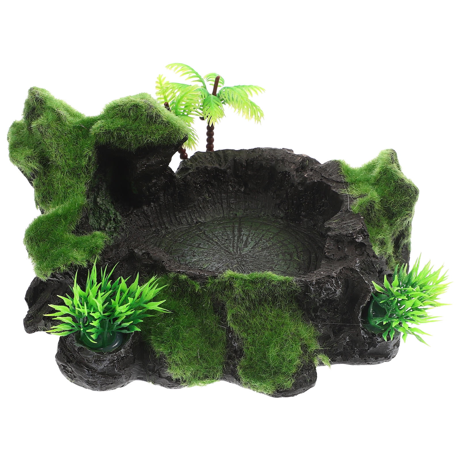 HOOWIFFY Natural Look Reptile Water Dish, Premium Resin, Non-Slip, Safe Use