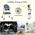 thumbnail image 3 of YYW 4-In-1 Foldable Baby High Chair,Portable Highchair with 2-Layer Dining Plate & Toy Rack,Blue, 3 of 10