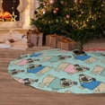 thumbnail image 6 of Sikiie Colorful Pugs 30-48 inches {designName} Print Christmas Tree Skirt Snowman Xmas Tree Skirt with Edge Christmas Decorations for Holiday Party-48", 6 of 7