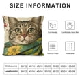 thumbnail image 5 of Tabby Cat Pillow Covers Cute Kitty Kitten with Green Scarf Decorative Throw Pillow Covers Spring Summer Floral Pillow Cases for Farmhouse Patio Living Room, 5 of 5