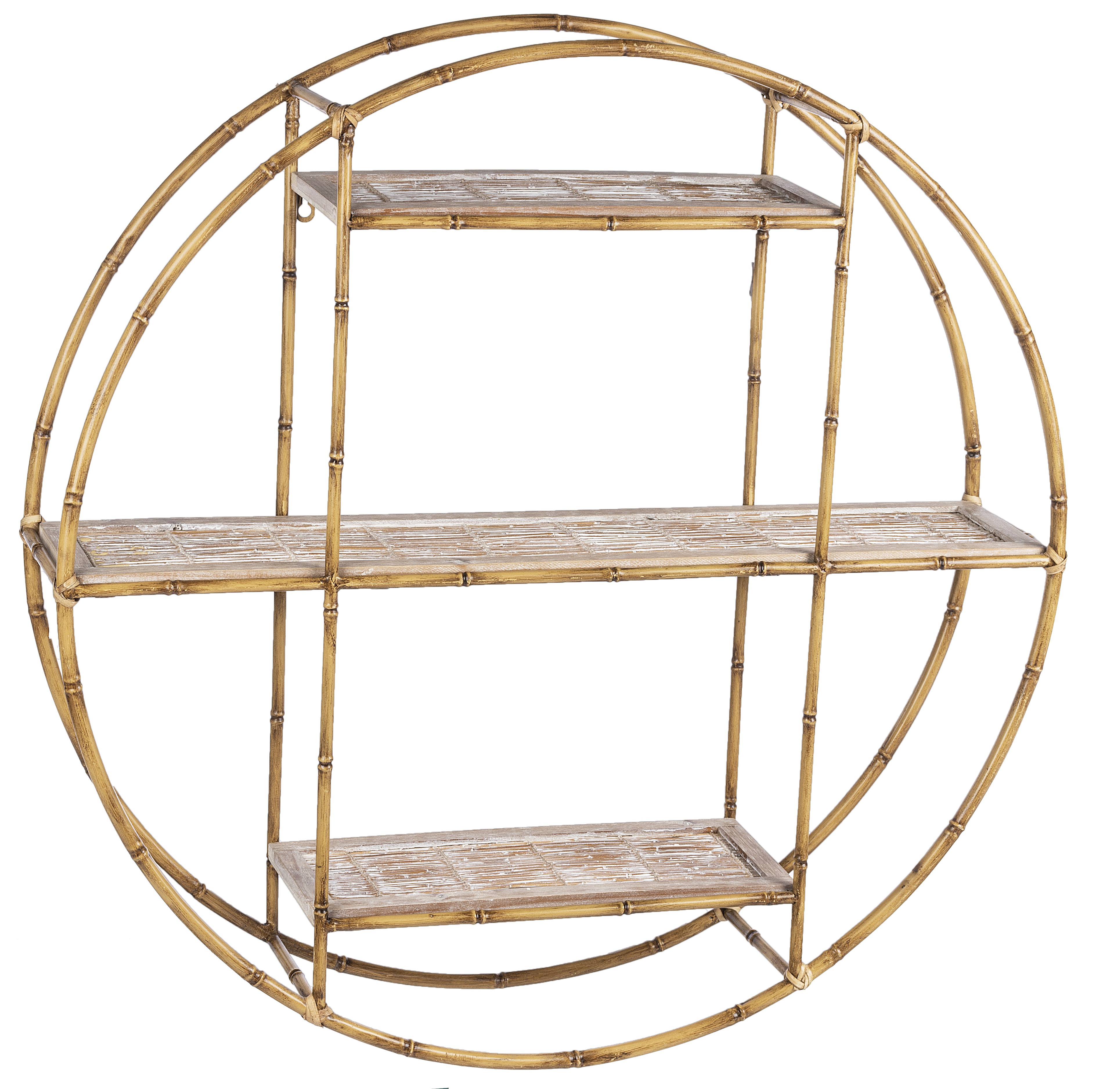 CBK Round Faux Bamboo Shelf 168175
