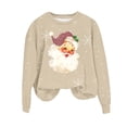 thumbnail image 4 of Amzcrzy Sweat-Shirt pour Femmes Noël Col Rond Imprimé Ample Manches Longues Sans Capuche Chandails en Molleton de Noël Manches Longues pour Femmes Chandail Chandail en Molleton 2TG, 4 of 4