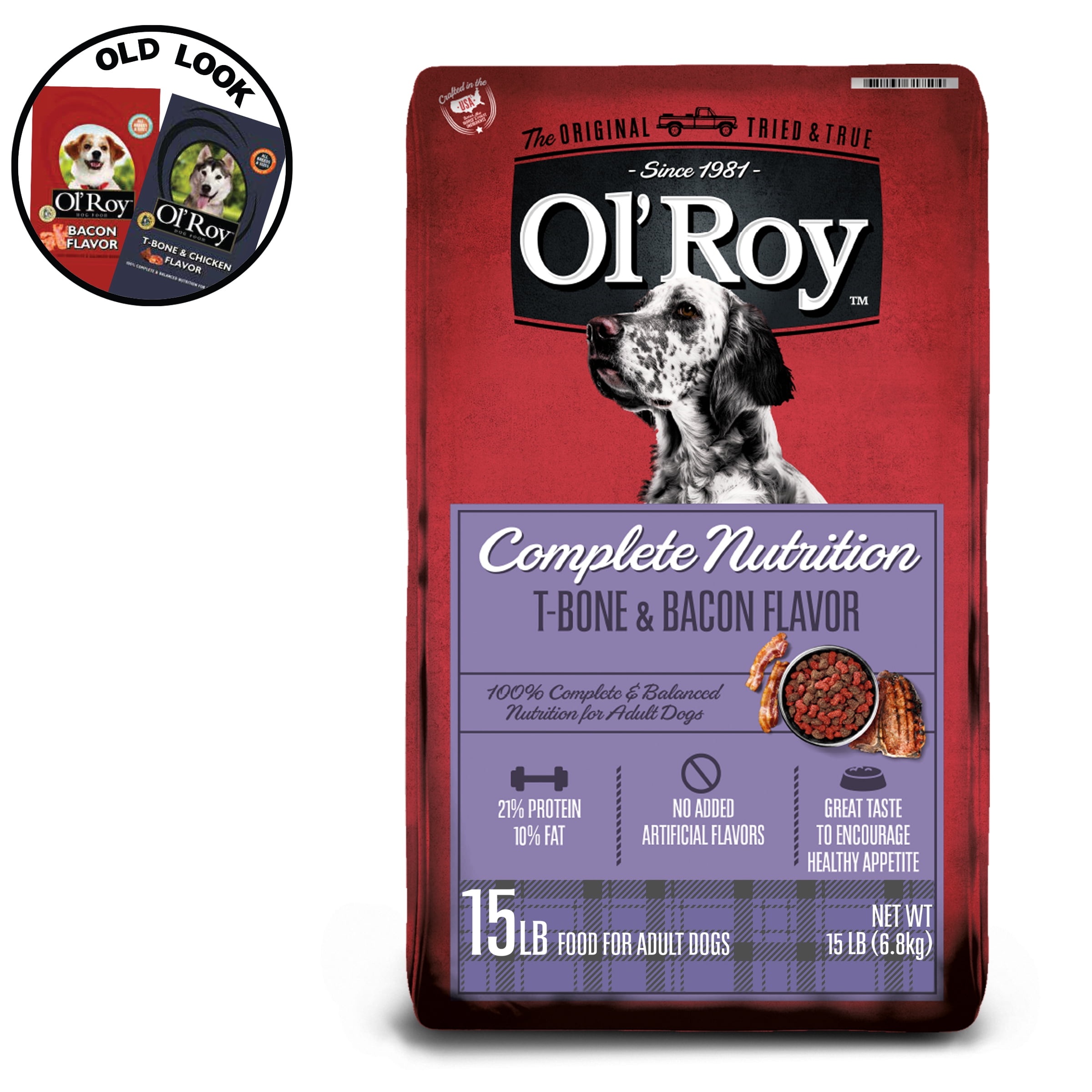 Ol' Roy Complete Nutrition TBone & Bacon Flavor Dry Dog Food, 15 lb