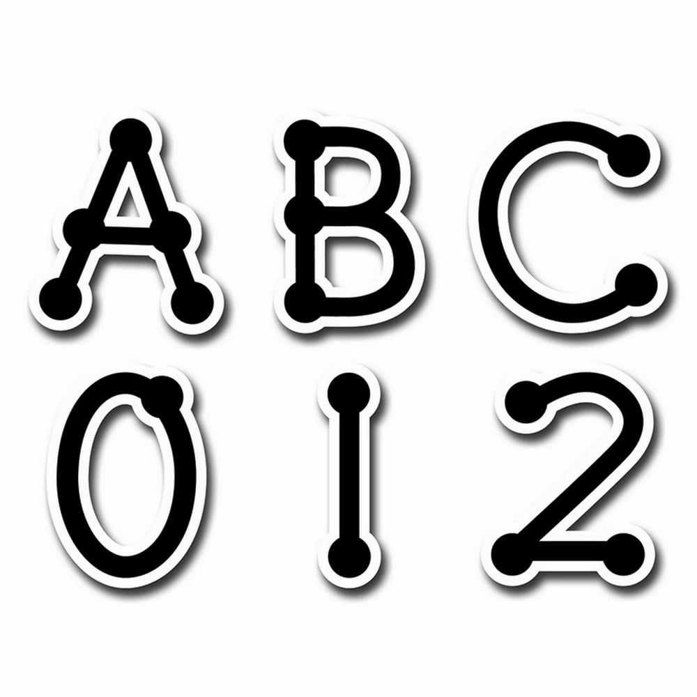 BLACK DOTTODOT UPPERCASE LETTERS STICKERS