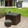 thumbnail image 3 of Aimee Lii 3 Pieces Patio Rattan Furniture Bistro Sofa Set with Cushioned, Modern Patio Furniture, Turquoise, 3 of 7