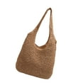 thumbnail image 4 of Bolso respirable tejido de la bolsa de asas de la playa para las compras del trabajo al aire libre del regalo de cumpleaños Marrón, 4 of 8