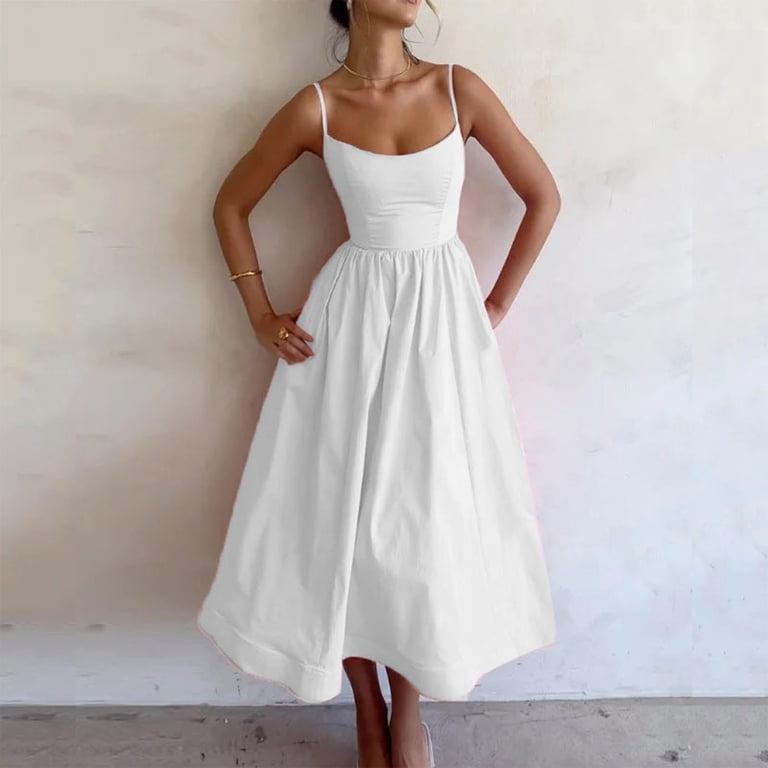 white christmas dresses Francoise White Corset Midi Dress S main image 0