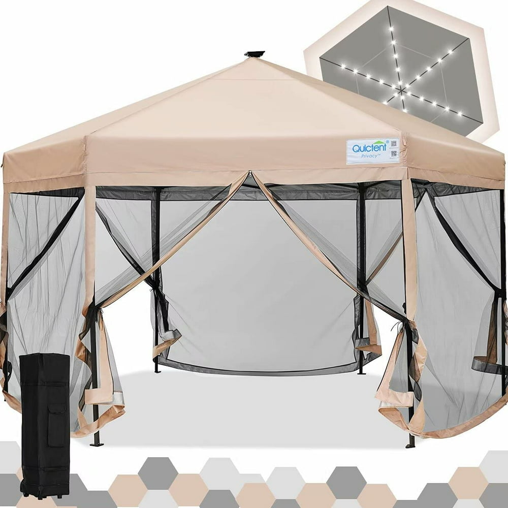 Quictent 13’ X 13’ Hexagonal Gazebo Pop up Canopy Tent with Mosquito