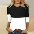 thumbnail image 2 of YanHoo Women 3/4 Sleeve Blouse 3/4 Length Sleeve Womens Crewneck Tops Graphic 3/4 Sleeve Tops for Women Ladies Tops and Blouses 3/4 Sleeve2025 Fall Savings Winter, 2 of 5
