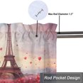 thumbnail image 5 of Valentine's Day Window Curtain Valance Romantic Heart Tree Eiffel Tower Sweet Love Rod Pocket Window Valance for Living Room Bathroom Bedroom Kitchen 54 by 18 in, 1 Panel, 5 of 6