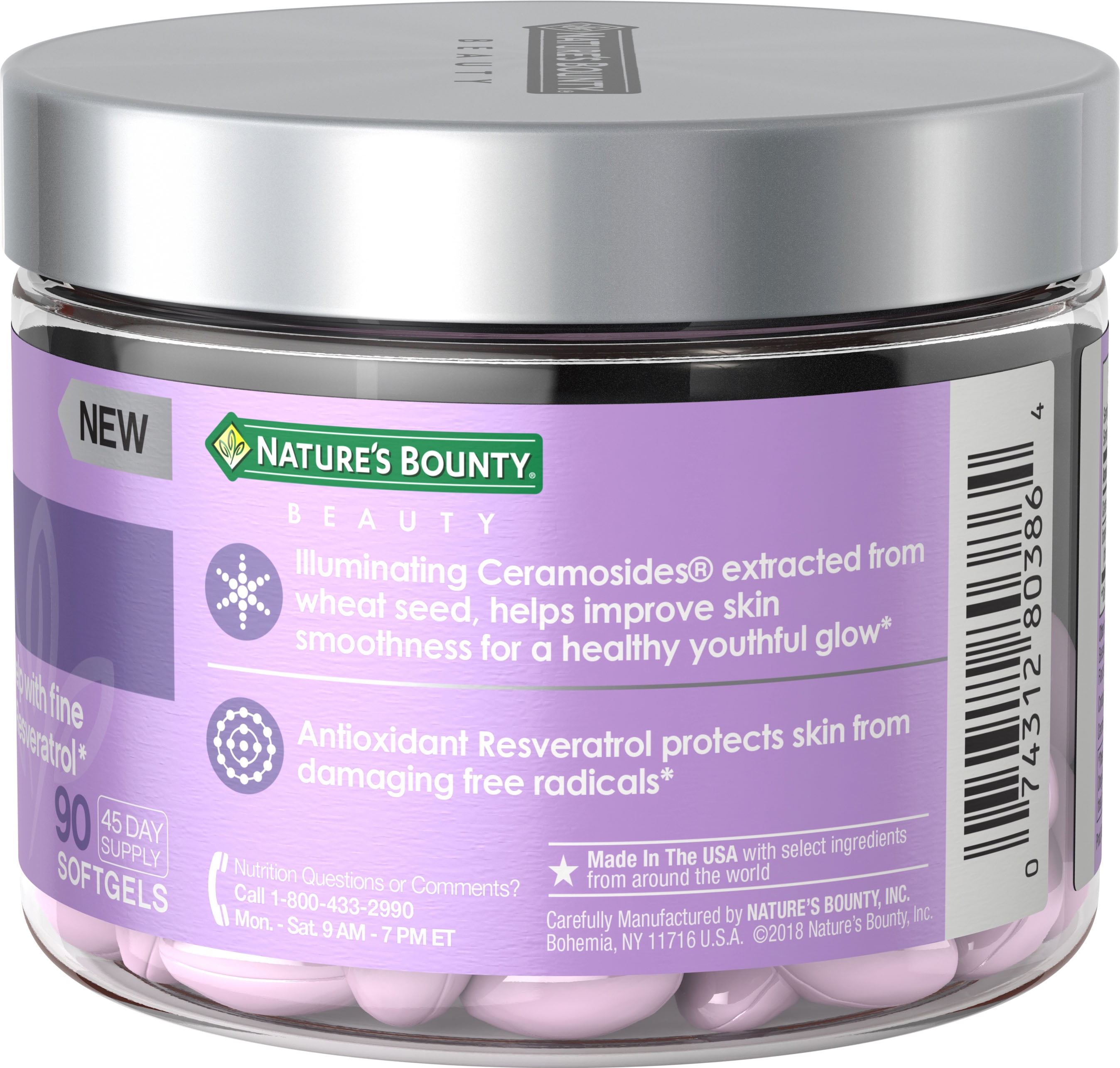 Nature's Bounty GlowOn Beauty Dietary Supplement, Softgels, 90 Ct
