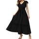 thumbnail image 1 of Vestido largo con cuello en V y encaje floral para mujer talla grande - Diseño fluido, tejido cómodo, primavera/otoño - Tallas S-XXL, versátil para fiestas, 1 of 5