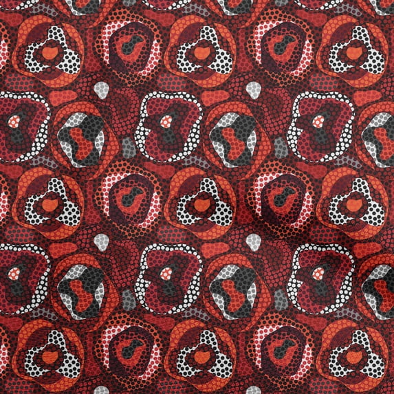 oneOone Silk Tabby Red Fabric Abstract Craft Projects Decor Fabric Printed By The Yard 42 Inch Wide