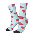 thumbnail image 1 of Wukai Chaussettes Mi-Mollet à Imprimé Melon D\'eau, Design Imprimé 3D, Chaussettes pour Adultes, Haute Élasticité, Respirantes, Sport, Adaptées pour Usage Quotidien, Unisexe, 1 of 6