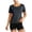 Black, variant on Women Seamless Workout Shirts Short Sleeve Athletic Top Yoga Running T-Shirts (Blue, S)
