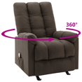 thumbnail image 5 of vidaXL Fauteuil de Massage Inclinable en Tissu Brun Foncé, 5 of 5