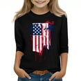 thumbnail image 2 of GERsome Unisex Kids 4th of July T-Shirts American Flag Graphic Tops Girls Crew Neck 3/4 Sleeve USA Flag Stars Stripes Patriotic Tee, 9-10 Years, 2 of 4