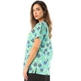 thumbnail image 2 of Just Love Women's Scrub Tops (Green Flower New, Medium), 2 of 3