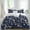 Dark Blue, variant on Grey Space Set of 4 Bedding Quilt Covers, Cartoon Cute Spaceship Planet Star Funny 4-Piece Bed Sheet Set with Extra Soft Bed Sheets Quilt Cover Pillowcase, California King
