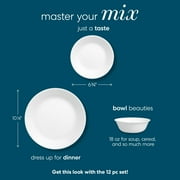 Corelle Winter Frost White 12-Piece Glass Dinnerware Set (Service for 4)