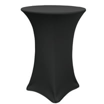 Your Chair Covers - 30 Inch Highboy Cocktail Round Stretch Spandex Table Cover Black