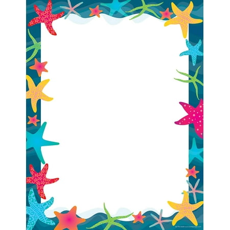 UPC: 0704068007581 | Barker Creek Designer Computer Paper  Kai Ola Starfish  8.5” x 11”  Decorative Printer Paper  Stationery  50 Sheets per Pkg  Home  School and Office Supplies (758)