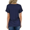 thumbnail image 5 of VERUGU Womens Tops Short Sleeve T-Shirt Leopard Print Tee Loose V-Neck Shirts Dailywear Blouse Navy L, 5 of 7