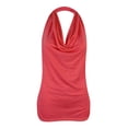 thumbnail image 4 of Dyfzdhu Halter Tank Tops For Women Tops Backless Vest Sleeveless Neck Tank Women Blouse Cowl Drape Women's Blouse Red L, 4 of 4