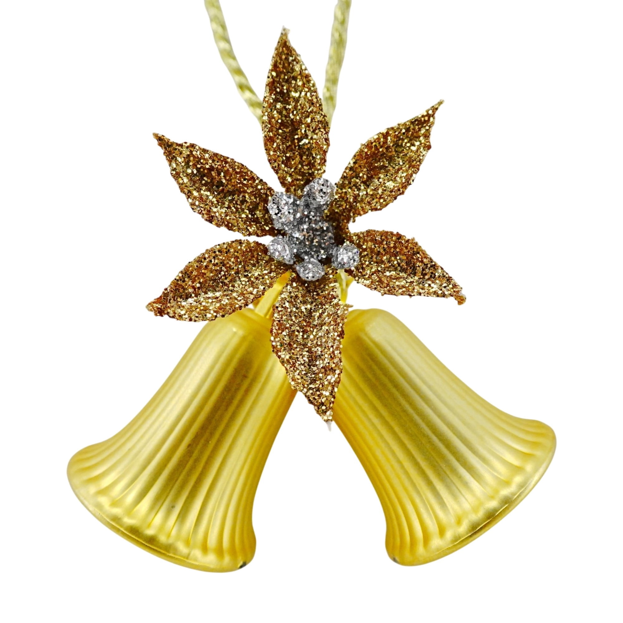 4-Count Gold Double Bell Mini Christmas Ornaments, 4", by Holiday Time