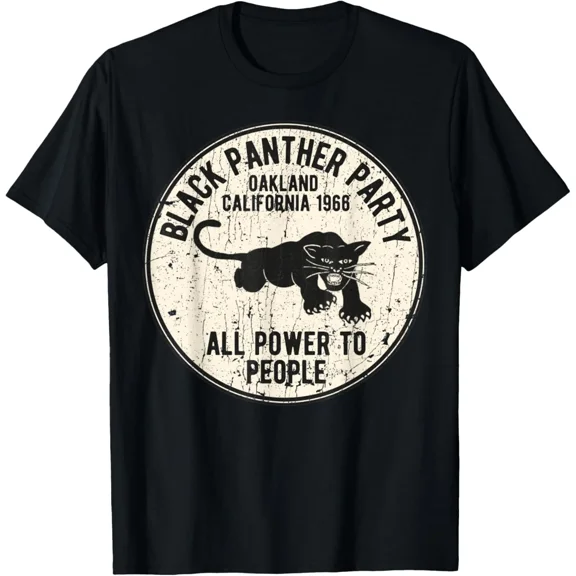 City 1966 Black Panther Party Distressed Retro T-Shirt, for Men & Women, up to Size 5XL