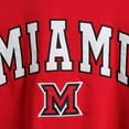 thumbnail image 4 of Men's Colosseum Red Miami University RedHawks Arch & Logo Crew Neck Sweatshirt, 4 of 4