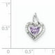 Pendentif en Forme de Coeur en Quartz Rose Plaqué Rhodium en Argent Sterling 925 – image 2 sur 2