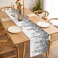 thumbnail image 3 of Table Runner 70 Inches Long for Kitchen Dining, Eucalyptus Leaves Dresser Scarf Farmhouse, Dining Table Decorations for Wedding/Parties, Black Grey Summer Botanical Weeping 13 x 70 In, 3 of 8