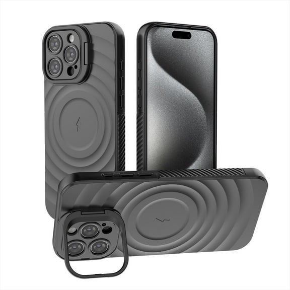 TECH CIRCLE for iPhone 16 Plus Case 6.7-Inch 2024, Slim Fit Lightweight Thin Basic Case with Hidden Kickstand on Camera, Plastic/Silicone Materials, Protective Cute Circle Back Cover Case, Black