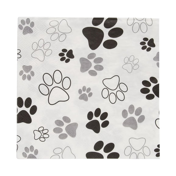Paw Print Party Paper Luncheon Napkins - 16 Pc.