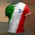 thumbnail image 4 of SXcggal Male Print Italy Theme Number Casual Crewneck Graphic Plus Size Shirt Printed Solid Color Short Sleeve Top Breathable Lightweight Men's T-Shirt, 4 of 6