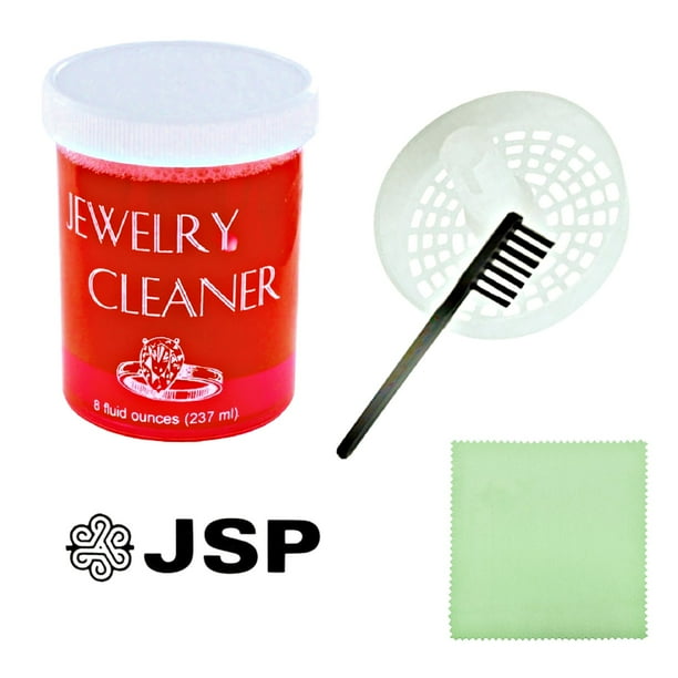 JSP Gold Silver Jewelry Cleaner Solution Diamond Gem Dip Liquid Basket