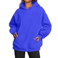 thumbnail image 5 of Garbnen Hoodies for Women Oversized Long Sleeve Women's Sweatshirt Soft Fall Winter Loose Fit Casual Fashion Pullover Tops for Women with Pocket Blue XXL, 5 of 6