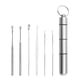 thumbnail image 2 of Kit de 6 herramientas de limpieza de oídos de acero inoxidable con cuchara para limpieza de oídos Plata, 2 of 6