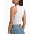 thumbnail image 5 of 3-pack White Women Tank Tops Summer Sleeveless Basic Cami Top Shirt Slim Racerback Blouses, 5 of 7