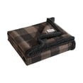 thumbnail image 3 of Eddie Bauer Cabin Plaid Brown Flannel Yarn Dyed Throw Blanket, 60" X 50", 3 of 5