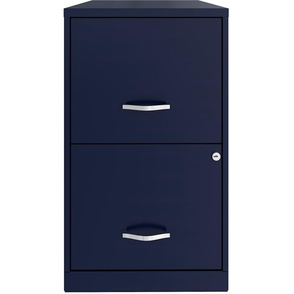 Scranton & Co Modern 18"D 2-Drawer Metal File Cabinet in Navy