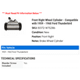 thumbnail image 2 of Front Right Wheel Cylinder - Compatible with 1959 - 1960 Ford Thunderbird, 2 of 2