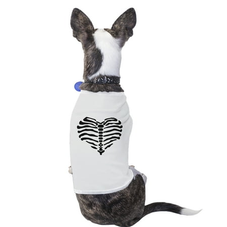 Heart Skeleton Funny Halloween Costume Tshirt For Small Dogs