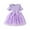 Purple, variant on XIMIN Toddler Girl Tulle Dress Summer Ruffle Short Sleeve Baby Girls' Solid Color Crew Neck Tulle Flower Princess Wedding Dress Fashion Casual Dresses