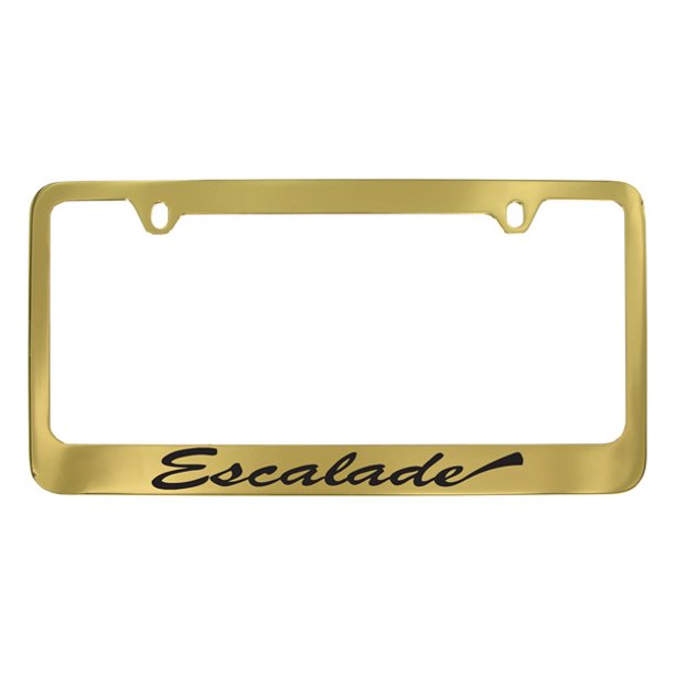 Cadillac Escalade Script Polished Brass License Plate Frame