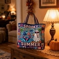 thumbnail image 4 of Halloween Quilted Tote Bag with Embroidery, Stylish Holiday Shoulder Purse for Women, Spooky Theme Daily Handbag for Fall Parties and Seasonal Outfits, 1Pack B, 4 of 6