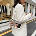 thumbnail image 1 of shyuyusa Wide Shoulder Strap Transparent Mini Crossbody Bag, Smooth Waterproof Surface Texture, Compact Square Shape, Summer Portable Storage Pouch for Mobile Phone and Small Daily Items, 1 of 1