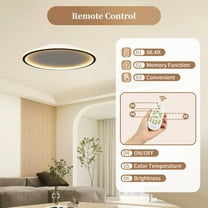 22" Modern Dimmable LED Light Flush Mount Ceiling Lamp Fixture Remote Chandelier