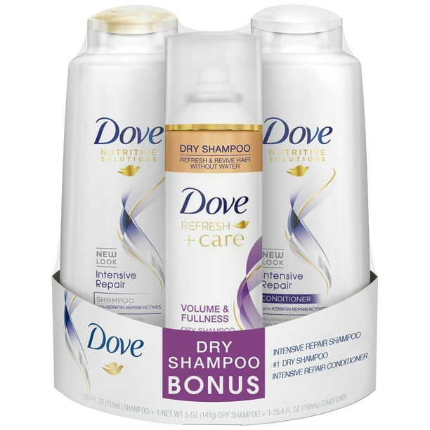 Dove Intensive Repair Shampoo Conditioner & Dry Shampoo Kit Walmart